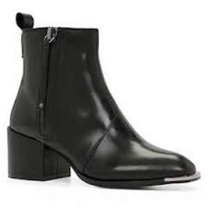 Aldo Glacia Black Heel Leather Ankle Boots Bootie